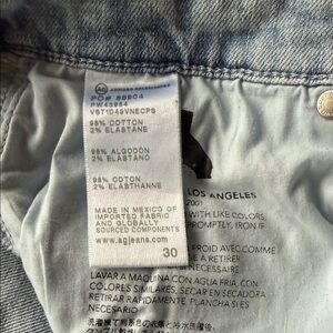 Ag Adriano Goldschmied Light Blue Wide Leg Jeans